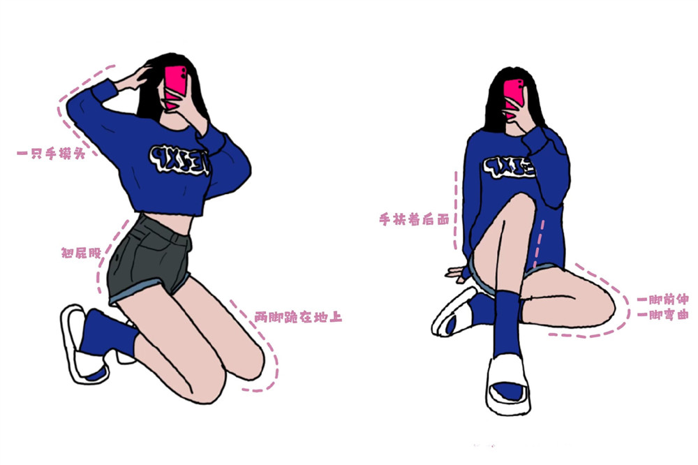 辣妹拍照姿势---广西彩妆造型拍照课程内容