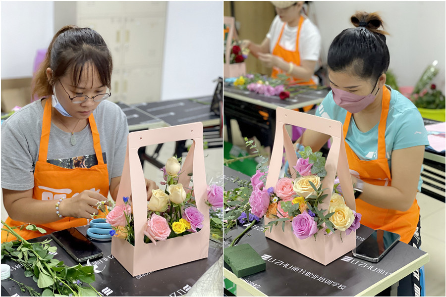 手提花篮的特点，广西南宁花艺师学校课件分享