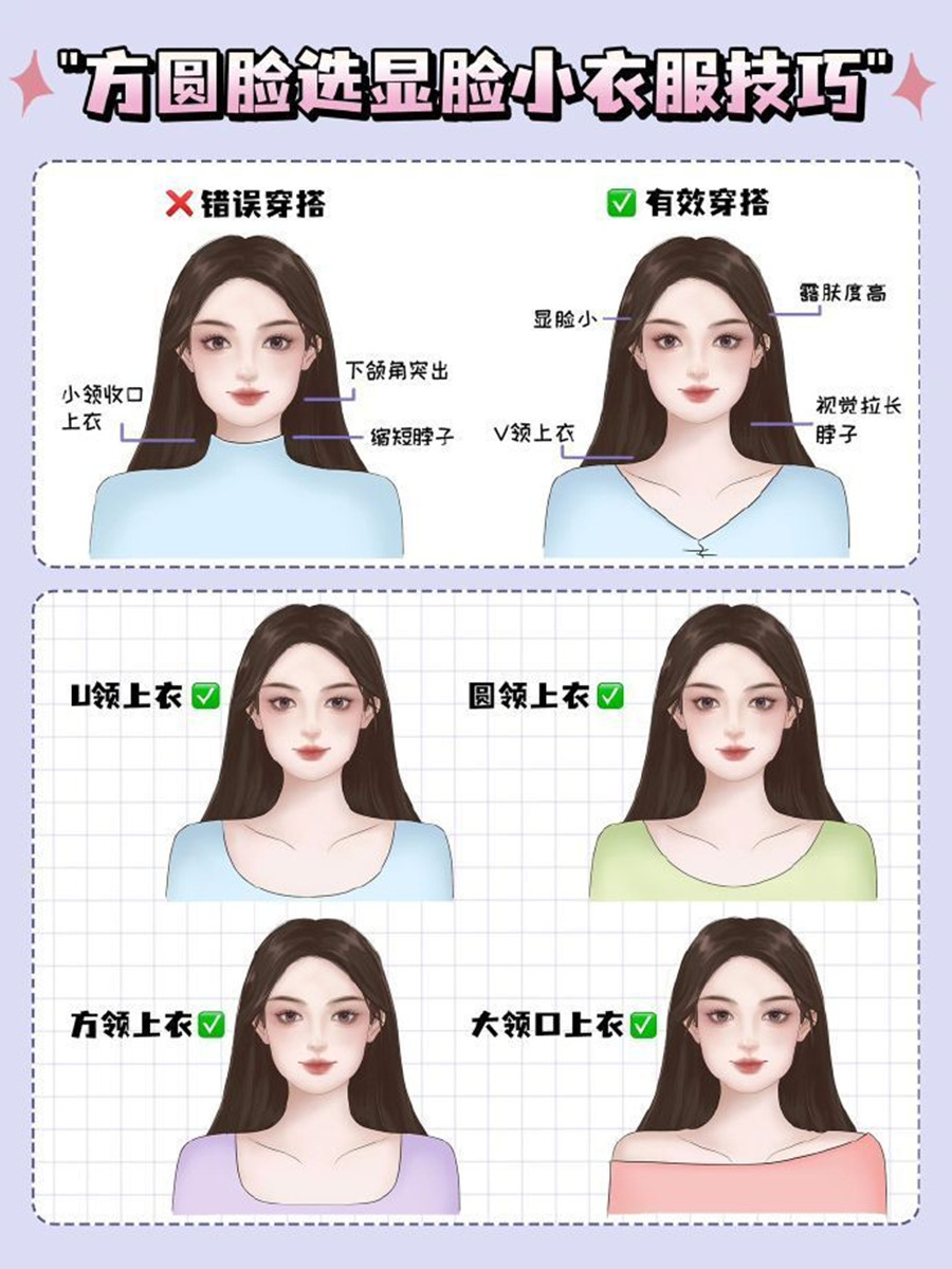 方圆脸如何选衣显脸小?个人形象培训零基