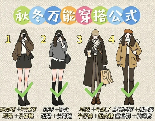 秋冬通用穿搭技巧,广西化妆形象设计学校分享