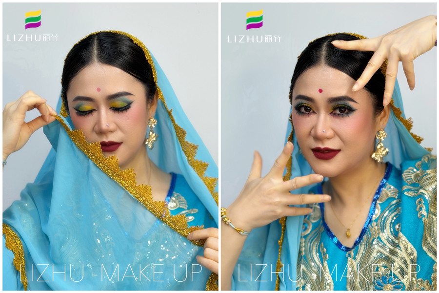 异域风情印度妆，南宁彩妆形象造型学校作品