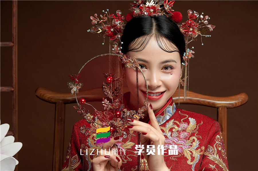 丽竹彩妆作品：中式新娘妆容造型