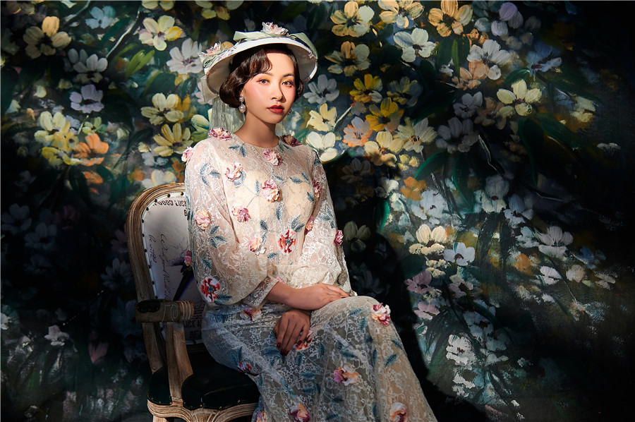丽竹彩妆作品：礼帽复古新娘造型
