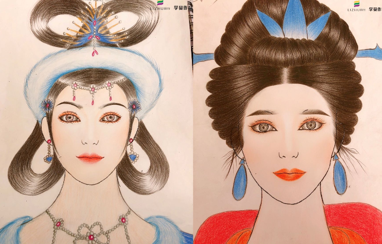 想学这些纸妆美人图，快来广西化妆培训学校