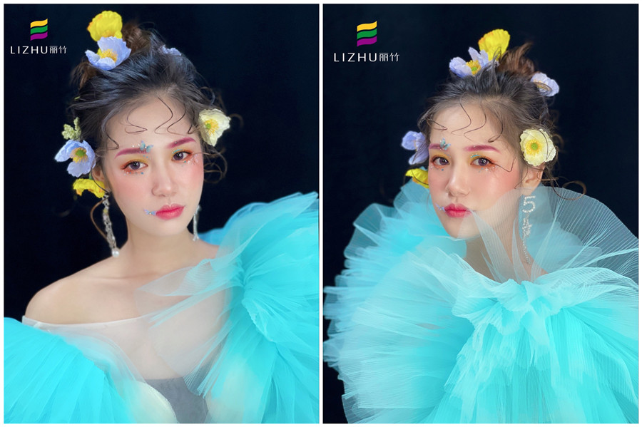 南宁化妆师培训班作品：鲜花新娘造型