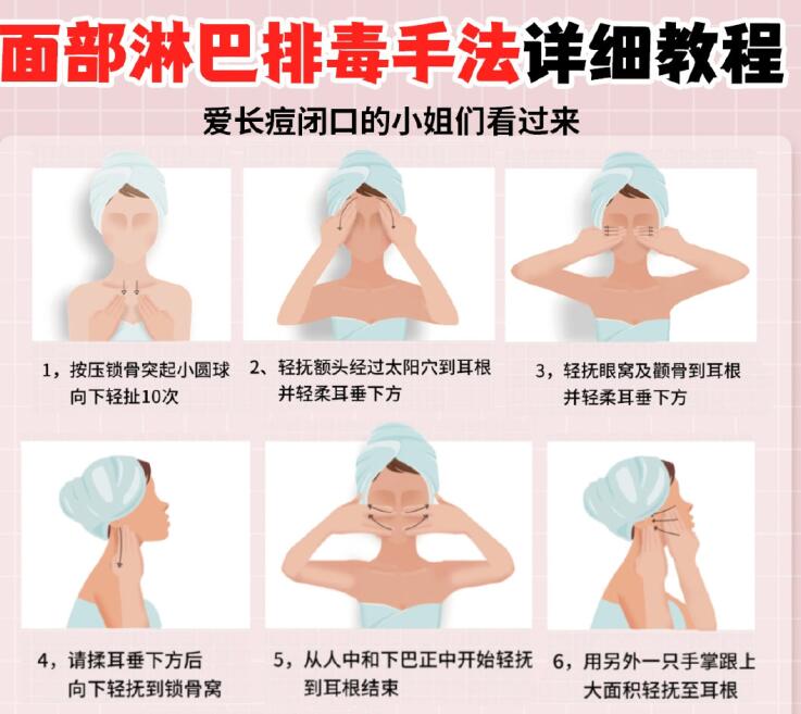 面部淋巴排毒教程，南宁美容教程分享
