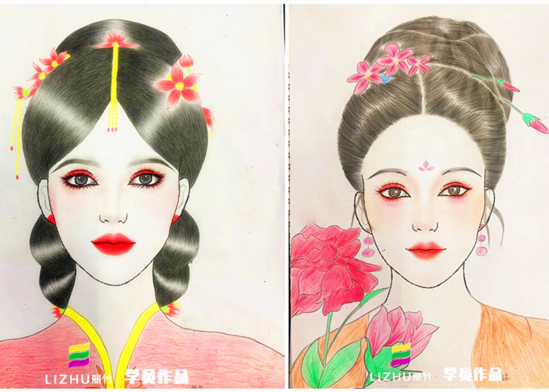 化妆美人图欣赏，广西化妆师美妆师学校作品