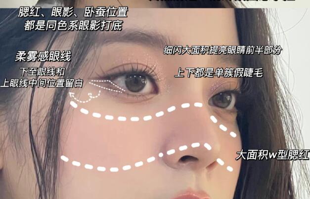 钓系眼妆教程，广西彩妆美妆学校整理好了