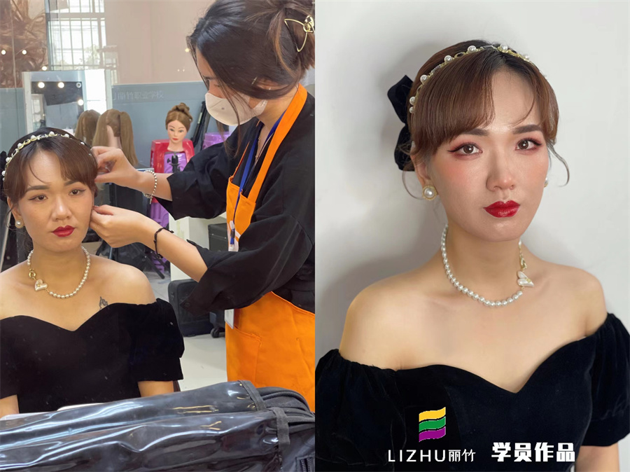简约时尚新娘造型考核 | 广西专业化妆学校作品