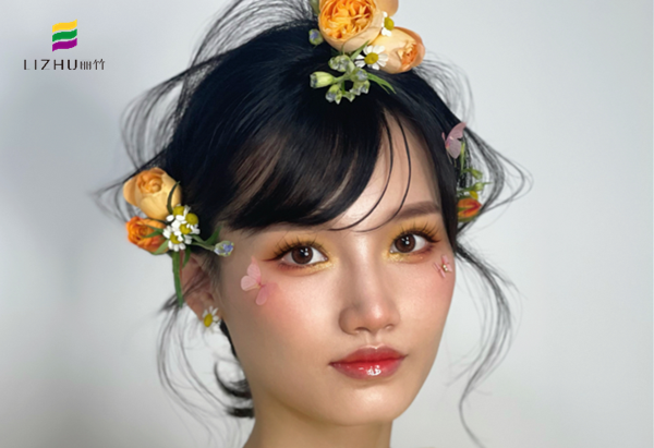 森系鲜花造型，广西美妆技术学校作品