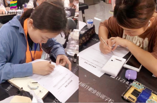 南宁美甲美睫学校学员课堂实况