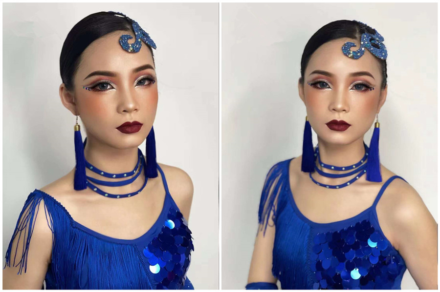 拉丁舞妆 | 南宁彩妆培训舞台妆作品