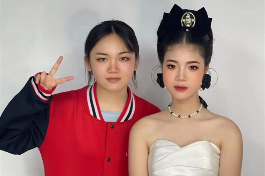 复古新娘，广西南宁美妆学校学员作品