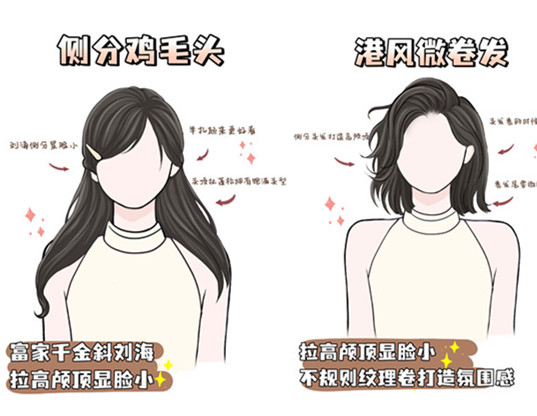 方圆脸必备发型，南宁学美发造型