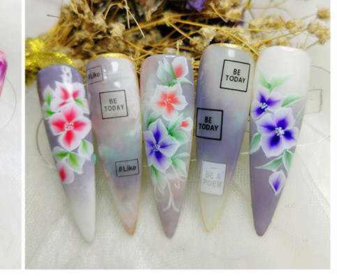 彩绘花朵美甲,南宁美甲学校排行榜推荐