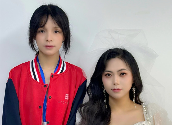 白纱韩式披发新娘，广西培训美妆师作品