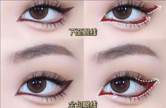 不同部位猫眼眼线教程，南宁化妆技术专业学校分享