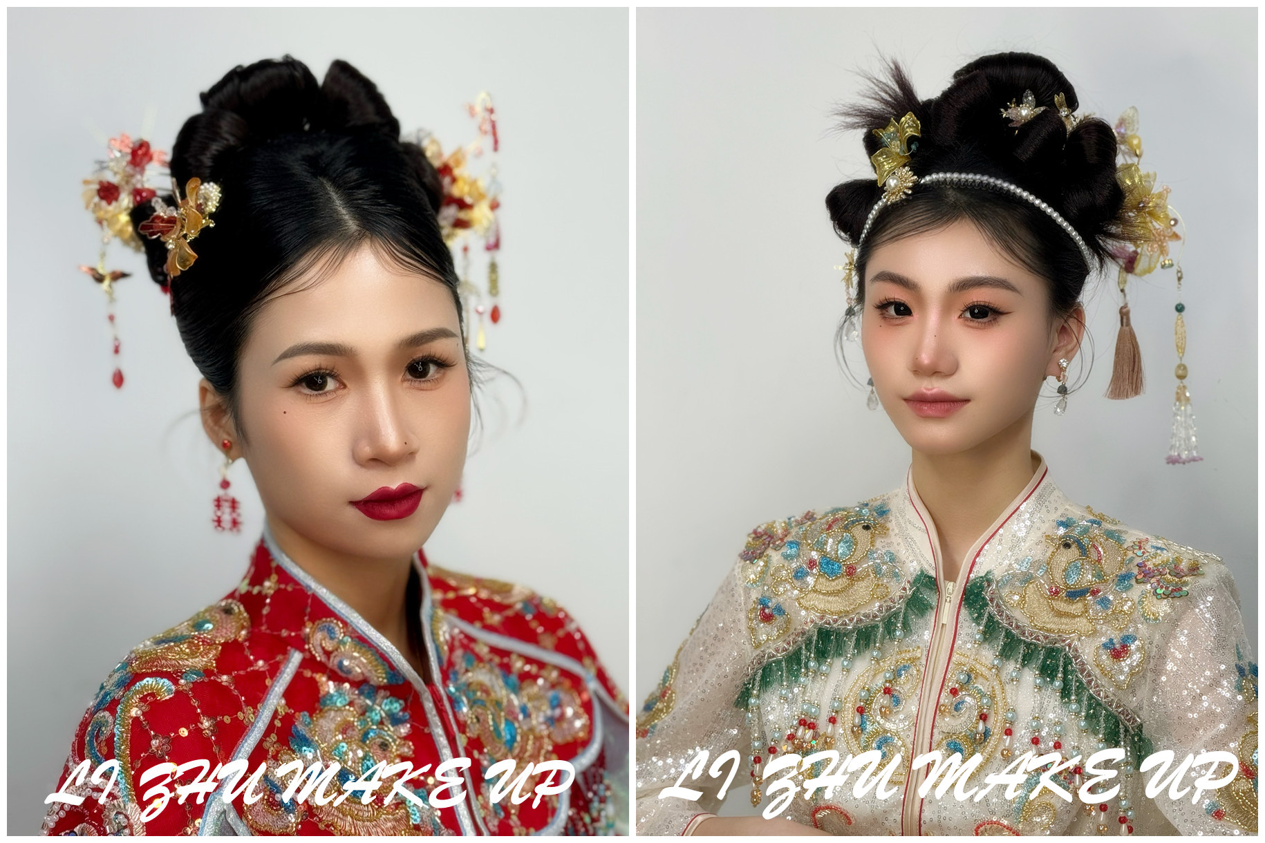 中式新娘造型分享 | 南宁学化妆高彩培训作品
