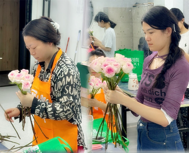 螺旋花束的教程，南宁花艺师学校分享