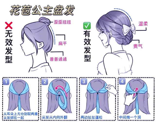 广西学盘发：花苞公主盘发教程