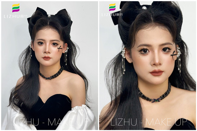 复古猫耳造型，南宁化妆培训中心课堂作品