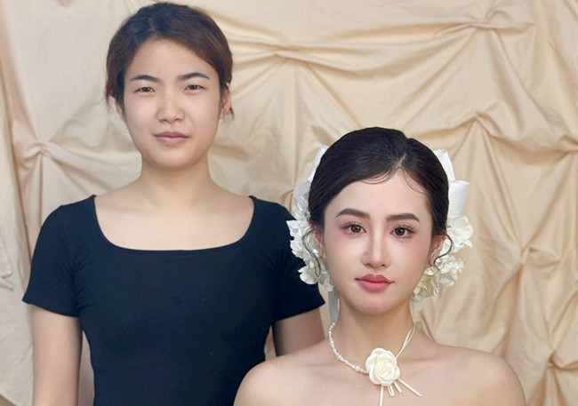 韩式新娘造型，广西美妆造型训练作品
