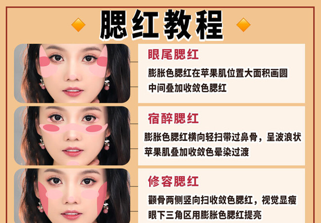 南宁化妆学院:适合新手的腮红教程