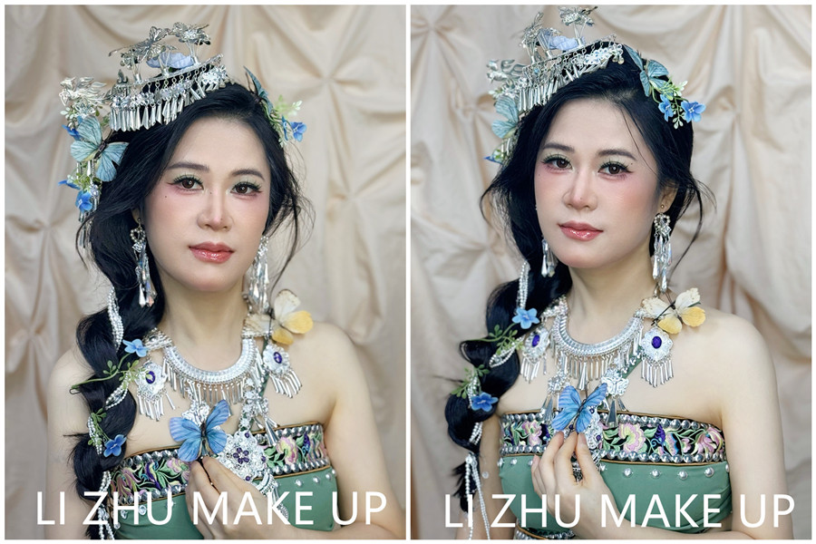 苗疆写真造型，广西高彩培训课堂作品