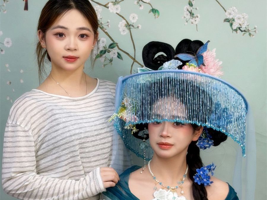 帷帽花神造型，南宁彩妆造型学校作品