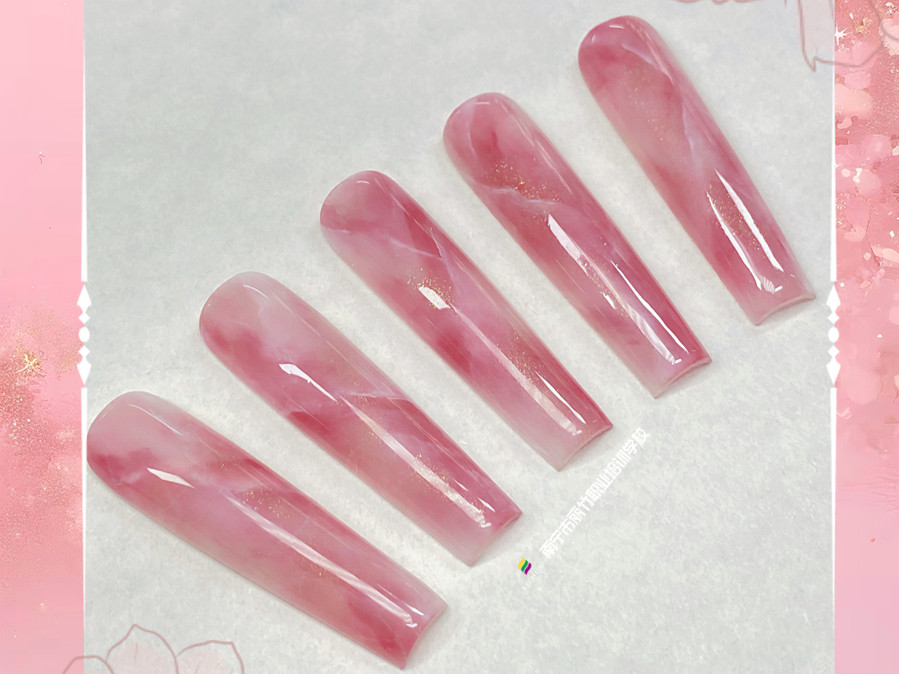 大理石晕染美甲，南宁教美甲