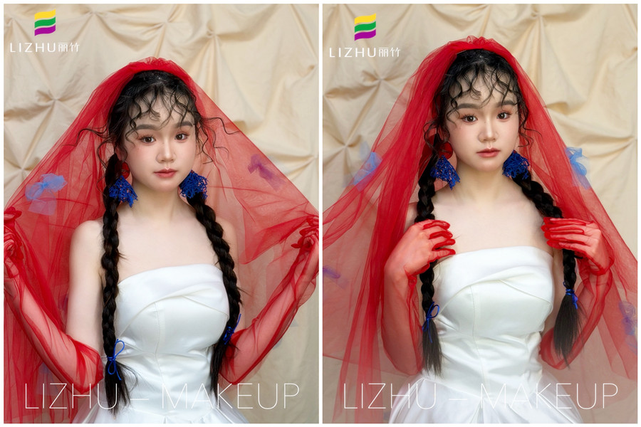 小众新娘造型，广西彩妆造型学校课堂作品