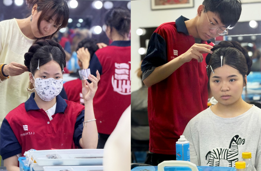 化妆造型盘发练习，南宁化妆发型培训