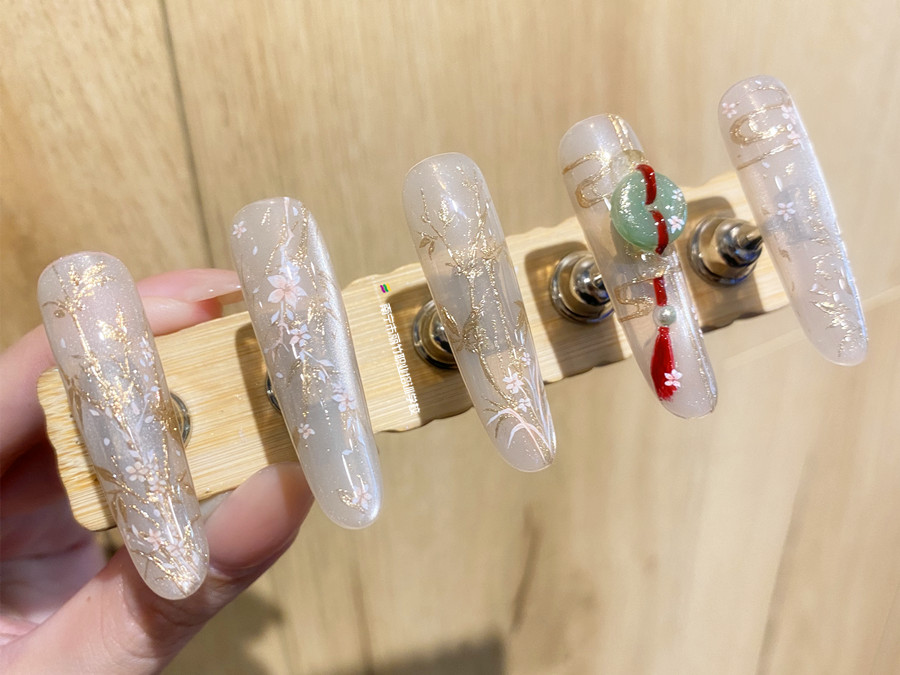 国风新中式美甲，南宁美甲专业学校作品