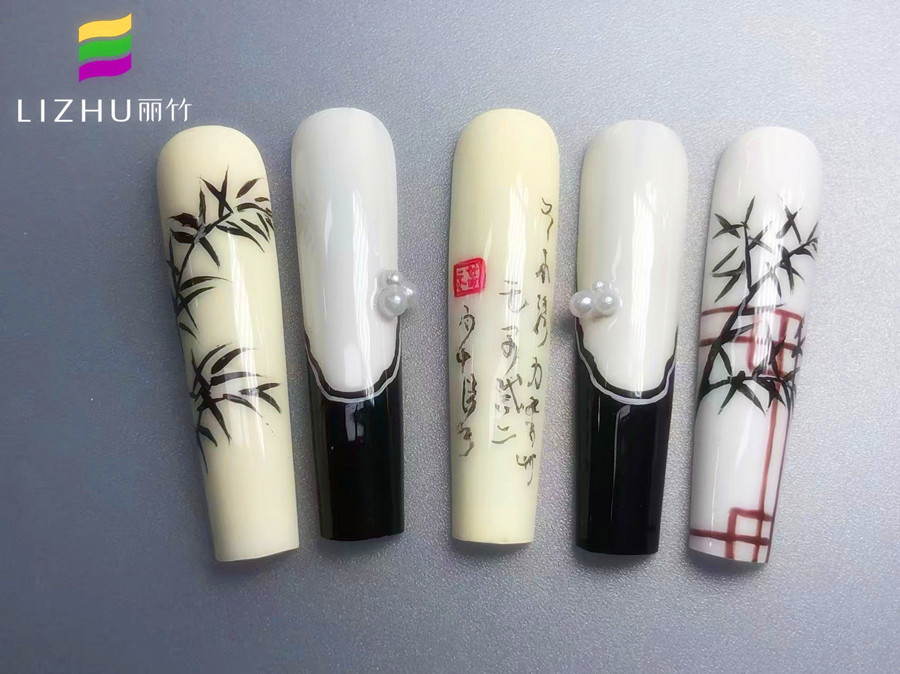 水墨竹国风美甲 | 南宁美甲学校哪家靠谱